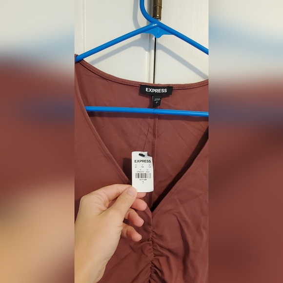 Express Mauve 3/4 Sleeve Dress - Picture 5 of 10